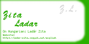 zita ladar business card