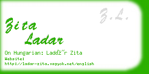 zita ladar business card